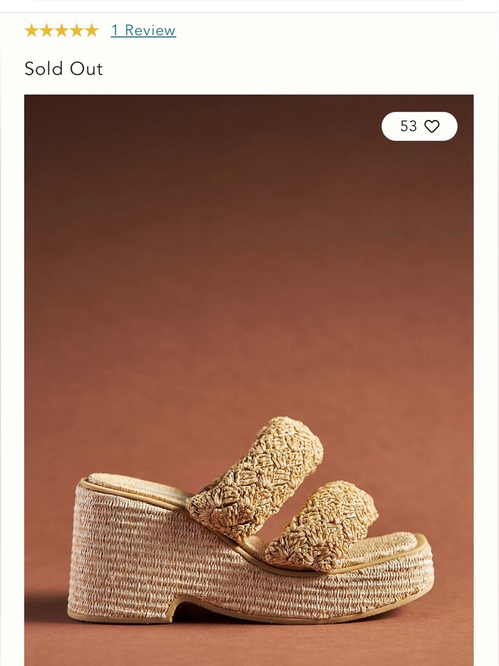 #S118 NWOT Farm Rio Raffia Platform Sandals (Anthropologie $365USD) Size EU 40